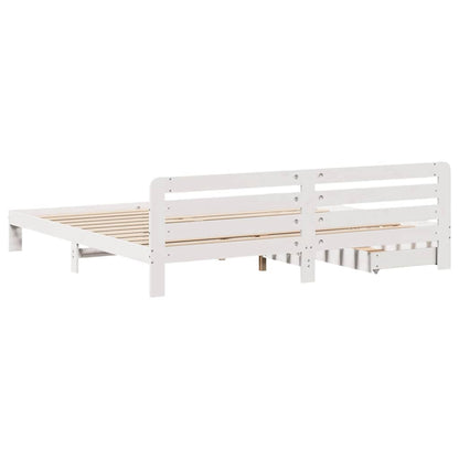 vidaXL Bed Frame without Mattress White 200x200 cm Solid Wood Pine