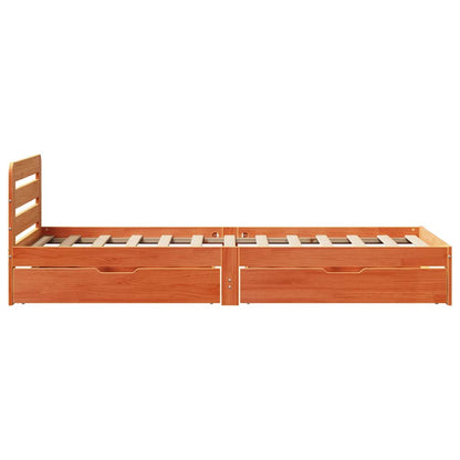 vidaXL Bed Frame without Mattress Wax Brown 90x190 cm Single Solid Wood Pine