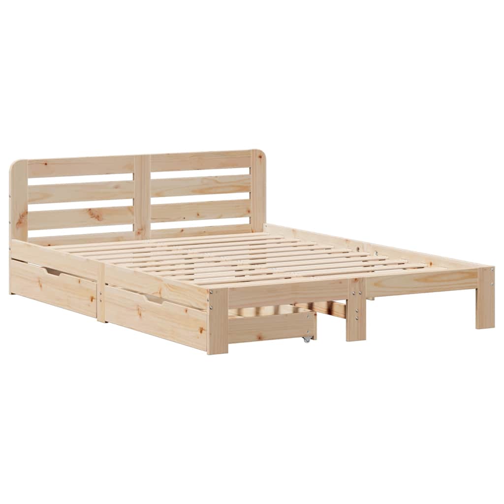 vidaXL Bed Frame without Mattress 135x190 cm Double Solid Wood Pine