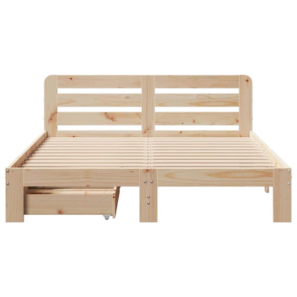vidaXL Bed Frame without Mattress 135x190 cm Double Solid Wood Pine