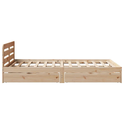 vidaXL Bed Frame without Mattress 135x190 cm Double Solid Wood Pine
