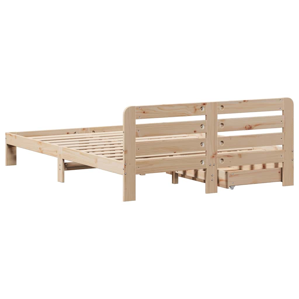 vidaXL Bed Frame without Mattress 135x190 cm Double Solid Wood Pine
