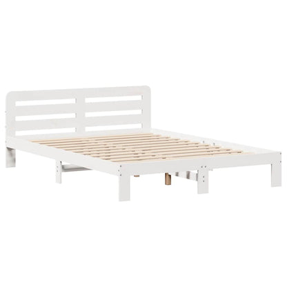 vidaXL Bed Frame without Mattress White 135x190 cm Double Solid Wood Pine
