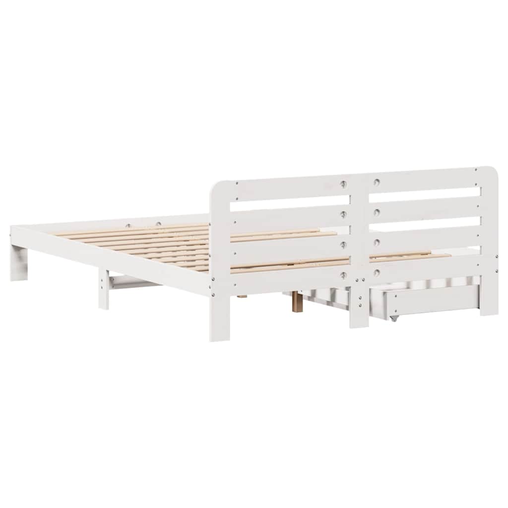 vidaXL Bed Frame without Mattress White 140x190 cm Solid Wood Pine