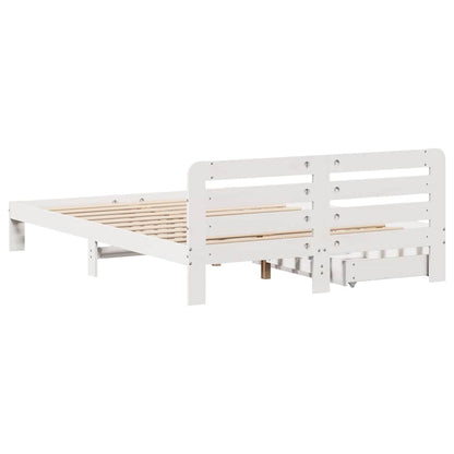 vidaXL Bed Frame without Mattress White 140x190 cm Solid Wood Pine