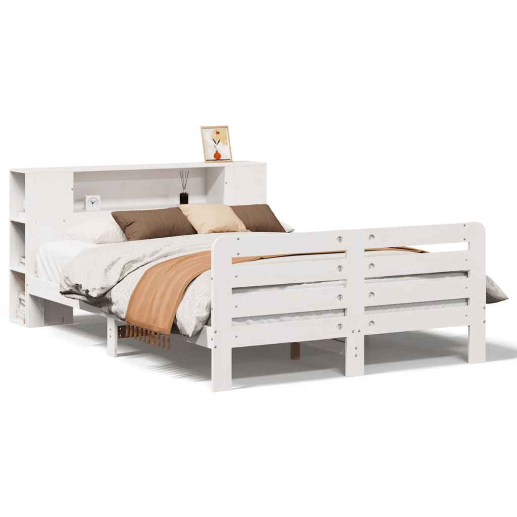 vidaXL Bed Frame without Mattress White 140x200 cm Solid Wood Pine