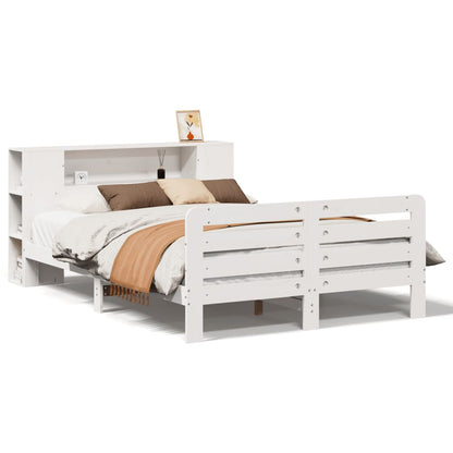 vidaXL Bed Frame without Mattress White 140x200 cm Solid Wood Pine