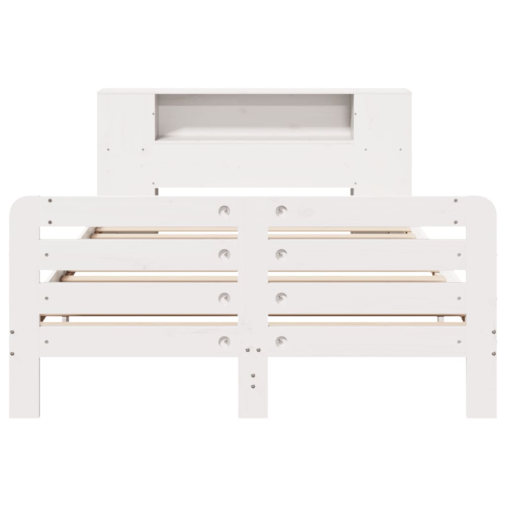 vidaXL Bed Frame without Mattress White 150x200 cm King Size Solid Wood Pine