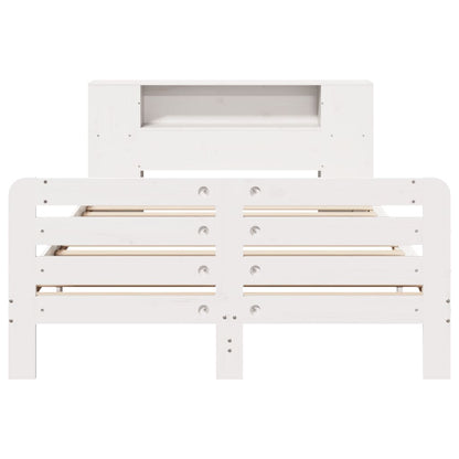 vidaXL Bed Frame without Mattress White 150x200 cm King Size Solid Wood Pine