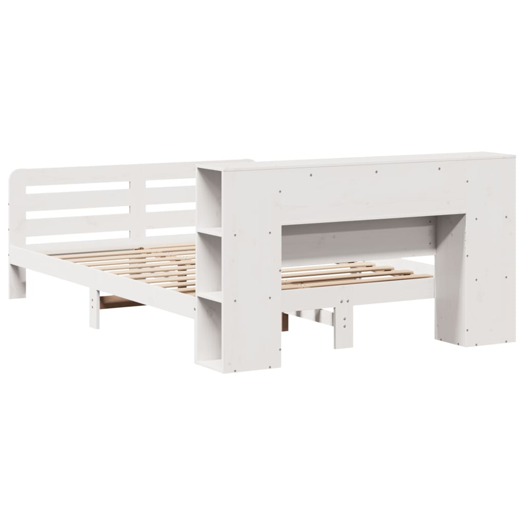 vidaXL Bed Frame without Mattress White 150x200 cm King Size Solid Wood Pine