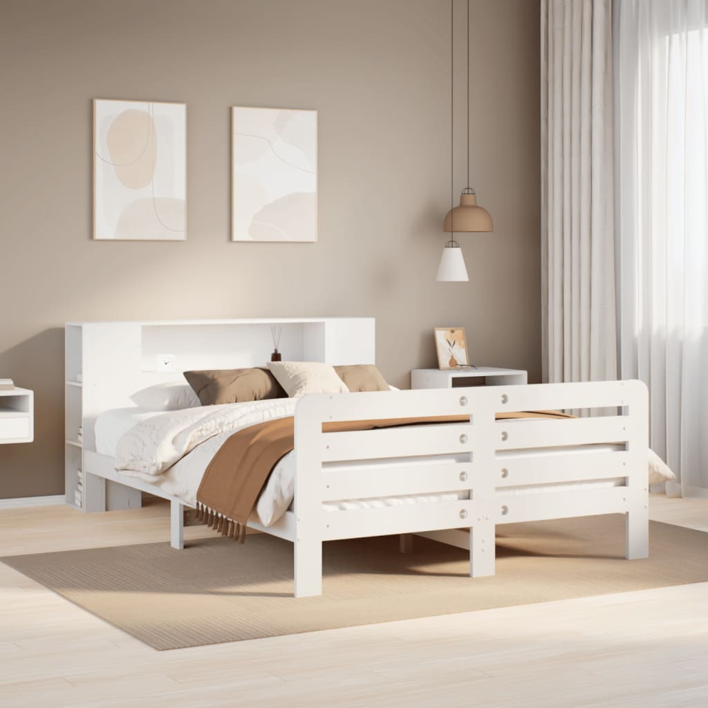 vidaXL Bed Frame without Mattress White 160x200 cm Solid Wood Pine