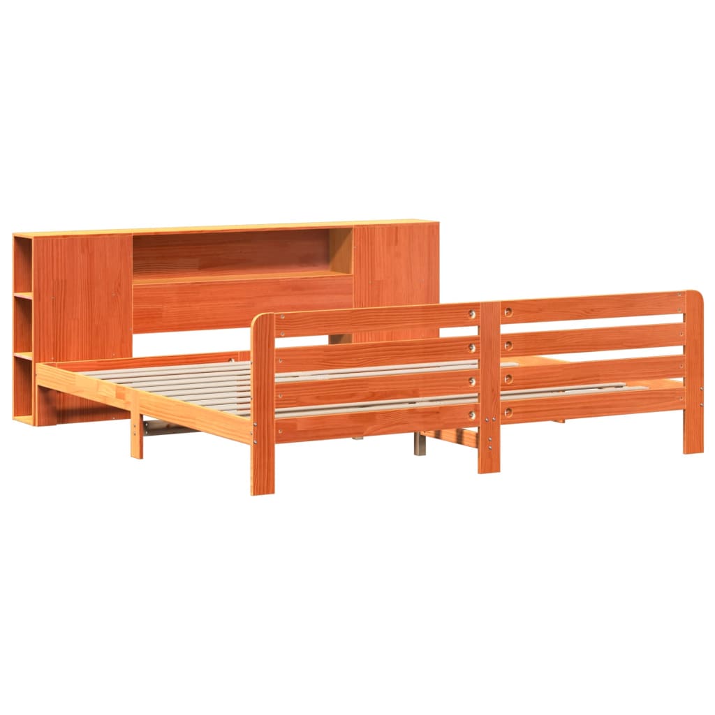 vidaXL Bed Frame without Mattress Wax Brown 180x200 cm Super King Solid Wood Pine