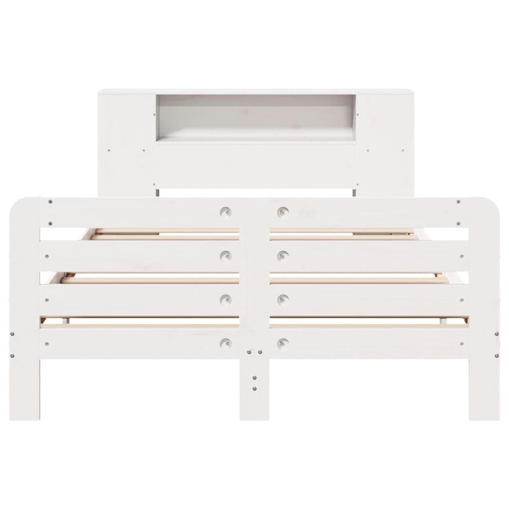 vidaXL Bed Frame without Mattress White 120x190 cm Small Double Solid Wood Pine