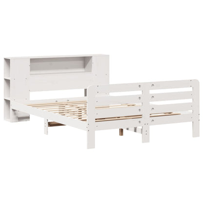 vidaXL Bed Frame without Mattress White 135x190 cm Double Solid Wood Pine
