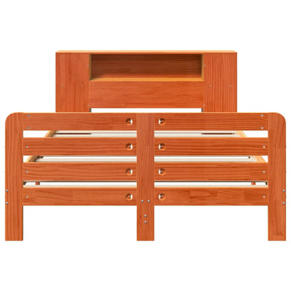 vidaXL Bed Frame without Mattress Wax Brown 135x190 cm Double Solid Wood Pine