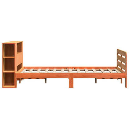 vidaXL Bed Frame without Mattress Wax Brown 135x190 cm Double Solid Wood Pine
