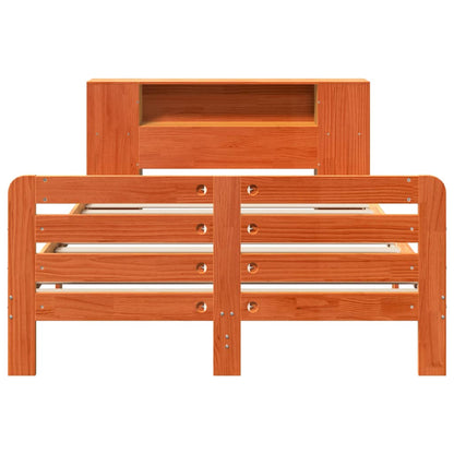 vidaXL Bed Frame without Mattress Wax Brown 140x190 cm Solid Wood Pine