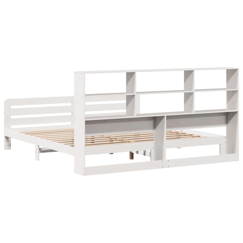 vidaXL Bed Frame without Mattress White 180x200 cm Super King Solid Wood Pine