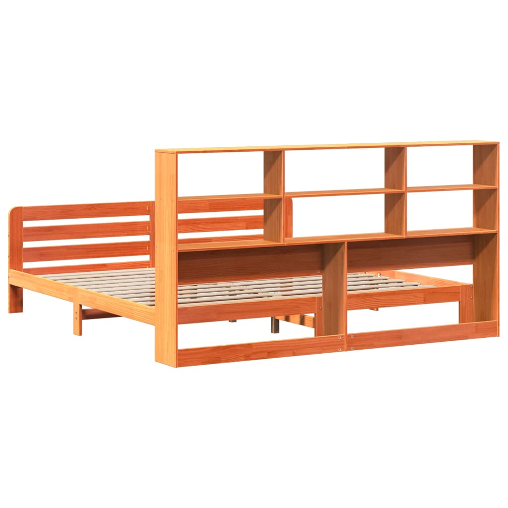 vidaXL Bed Frame without Mattress Wax Brown 180x200 cm Super King Solid Wood Pine