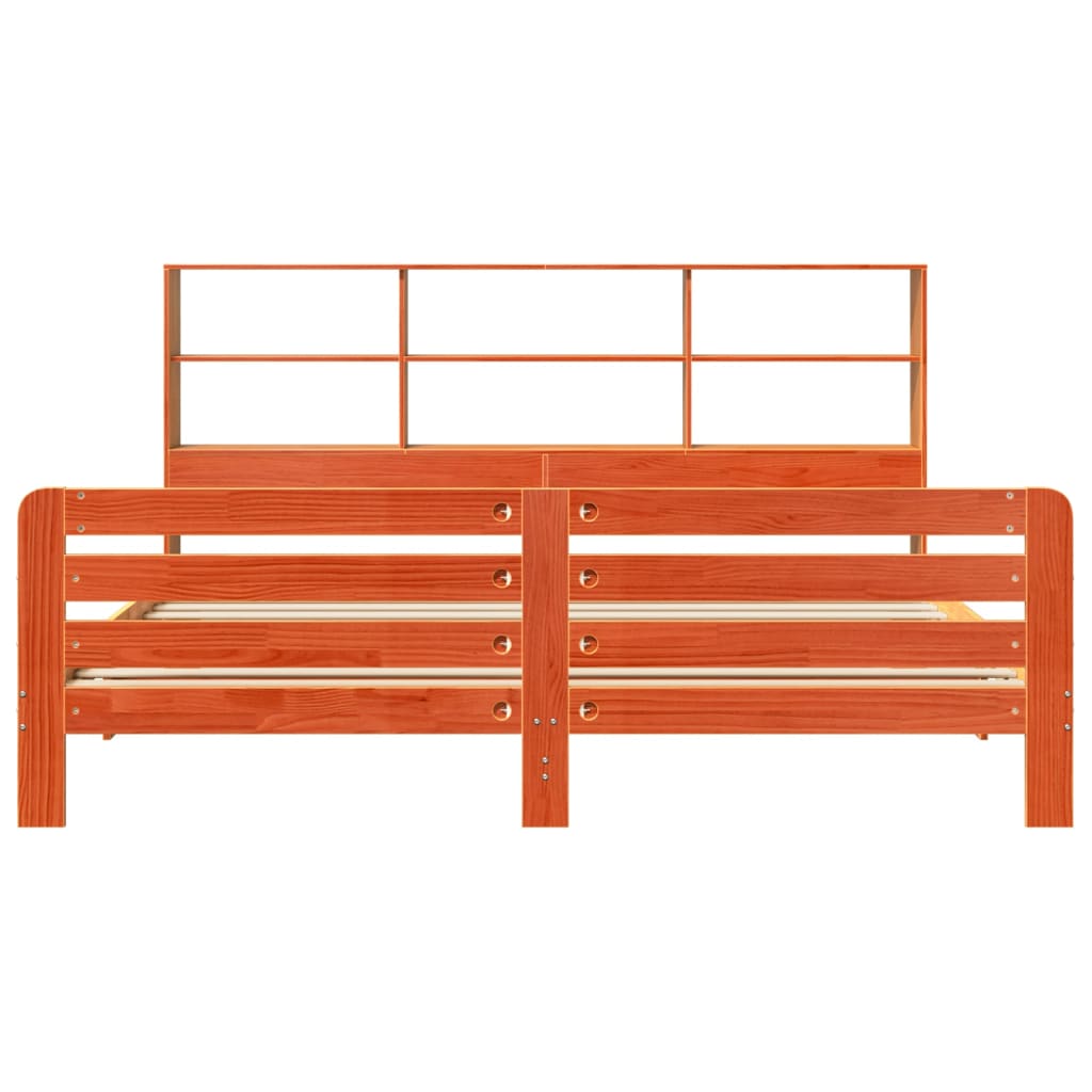 vidaXL Bed Frame without Mattress Wax Brown 200x200 cm Solid Wood Pine