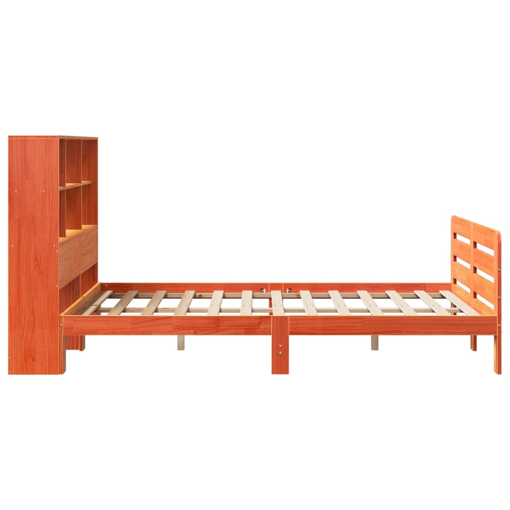 vidaXL Bed Frame without Mattress Wax Brown 135x190 cm Double Solid Wood Pine