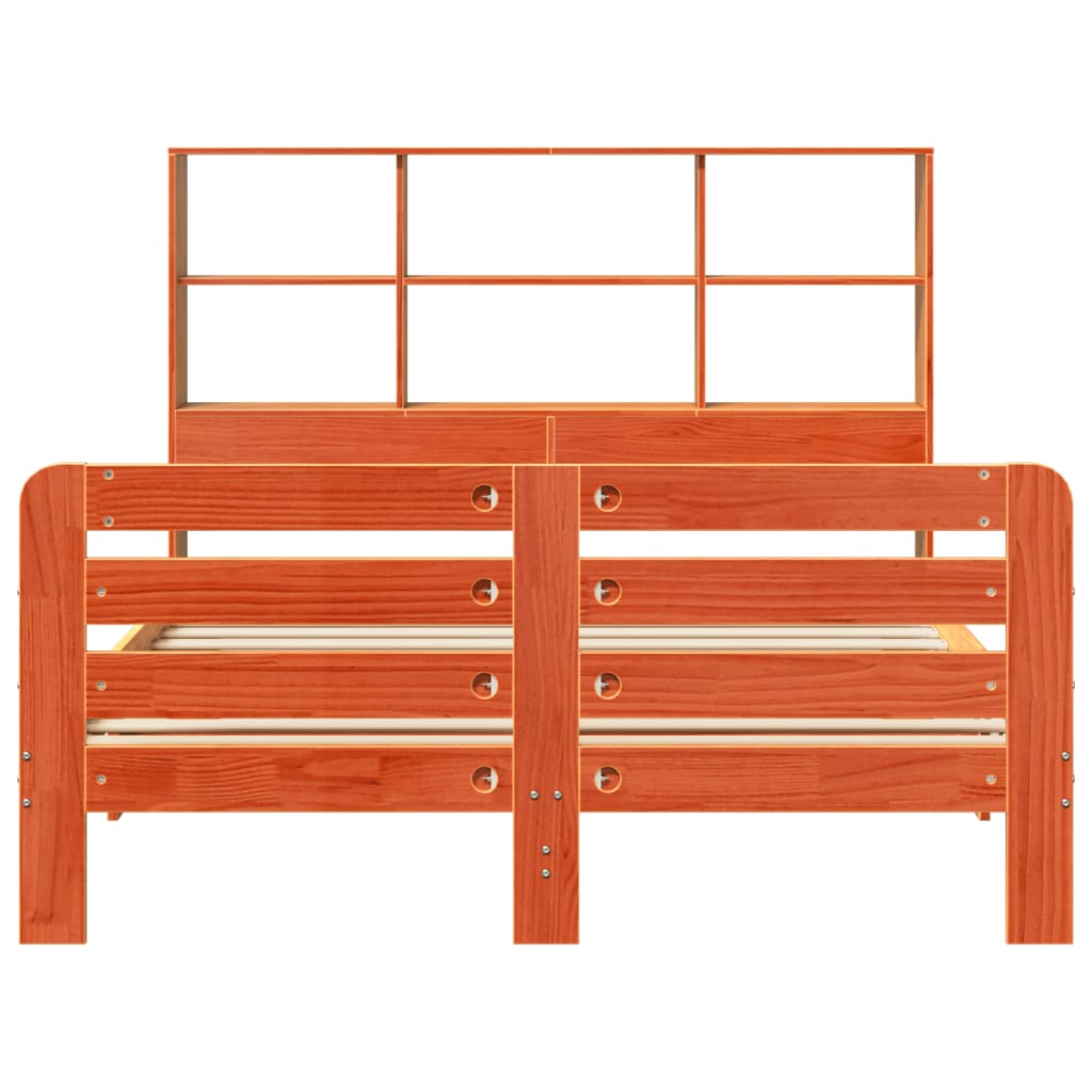 vidaXL Bed Frame without Mattress Wax Brown 140x190 cm Solid Wood Pine