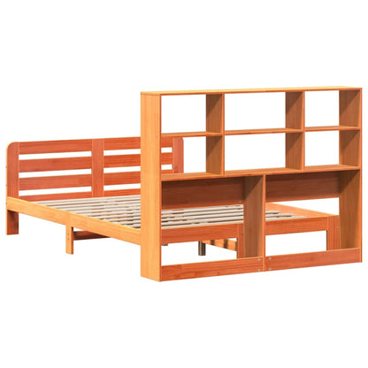 vidaXL Bed Frame without Mattress Wax Brown 140x190 cm Solid Wood Pine