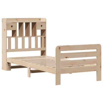 vidaXL Bookcase Bed | Natural | Solid Pine Wood | Double | Bookcase Bed