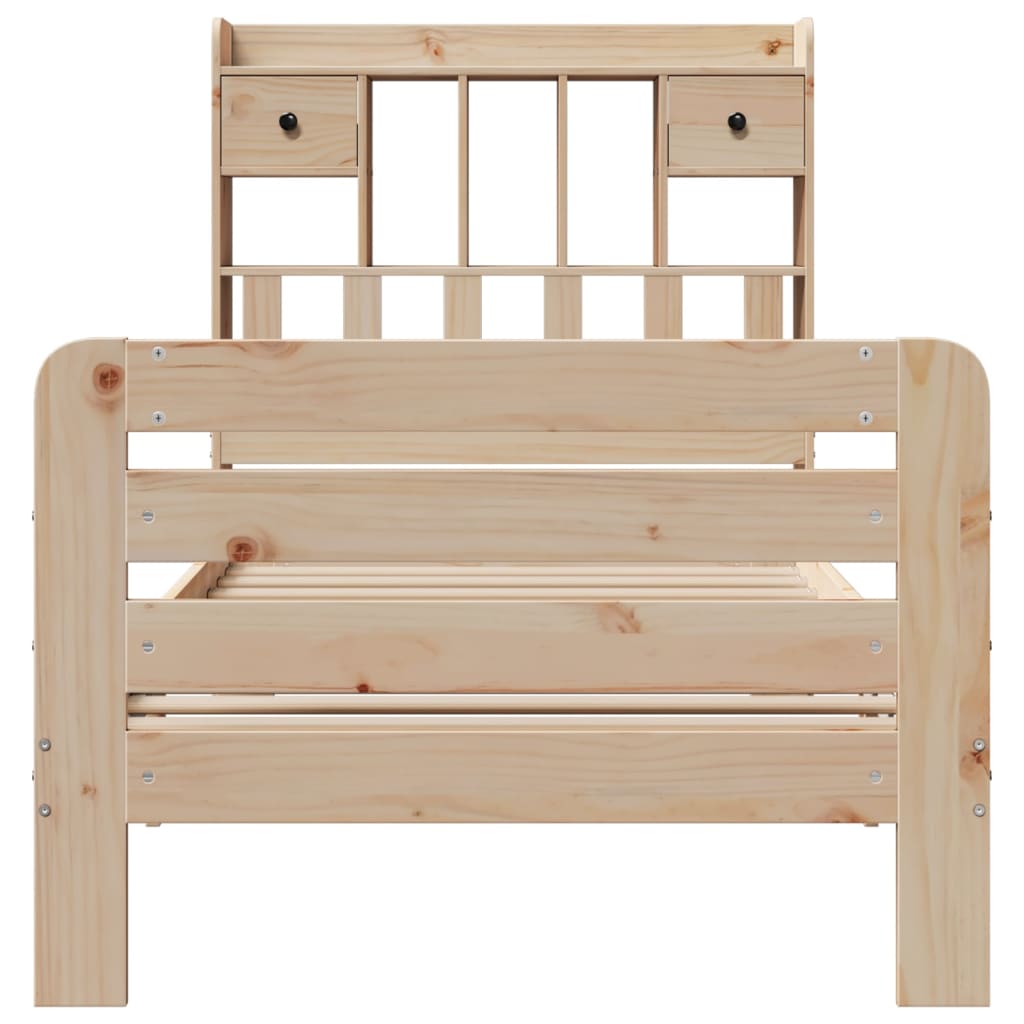 vidaXL Bookcase Bed | Natural | Solid Pine Wood | Double | Bookcase Bed