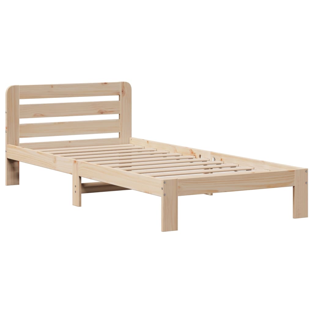 vidaXL Bookcase Bed | Natural | Solid Pine Wood | Double | Bookcase Bed
