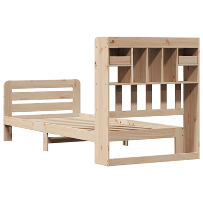 vidaXL Bookcase Bed | Natural | Solid Pine Wood | Double | Bookcase Bed
