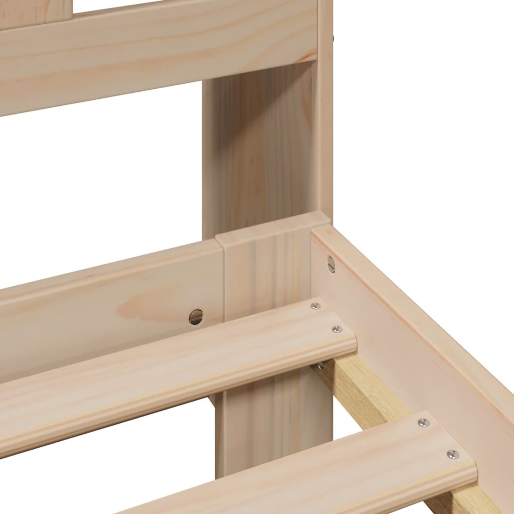 vidaXL Bookcase Bed | Natural | Solid Pine Wood | Double | Bookcase Bed