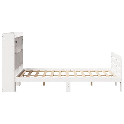 vidaXL Bookcase Bed without Mattress White 135x190 cm Double Solid Wood Pine