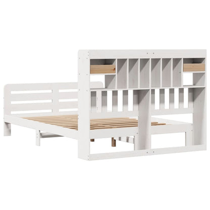 vidaXL Bookcase Bed without Mattress White 140x190 cm Solid Wood Pine