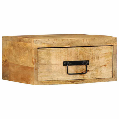 vidaXL Wall-mounted Bedside Cabinet Solid Rough Wood Mango