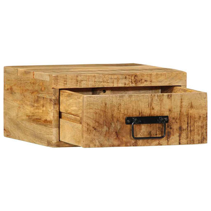 vidaXL Wall-mounted Bedside Cabinet Solid Rough Wood Mango