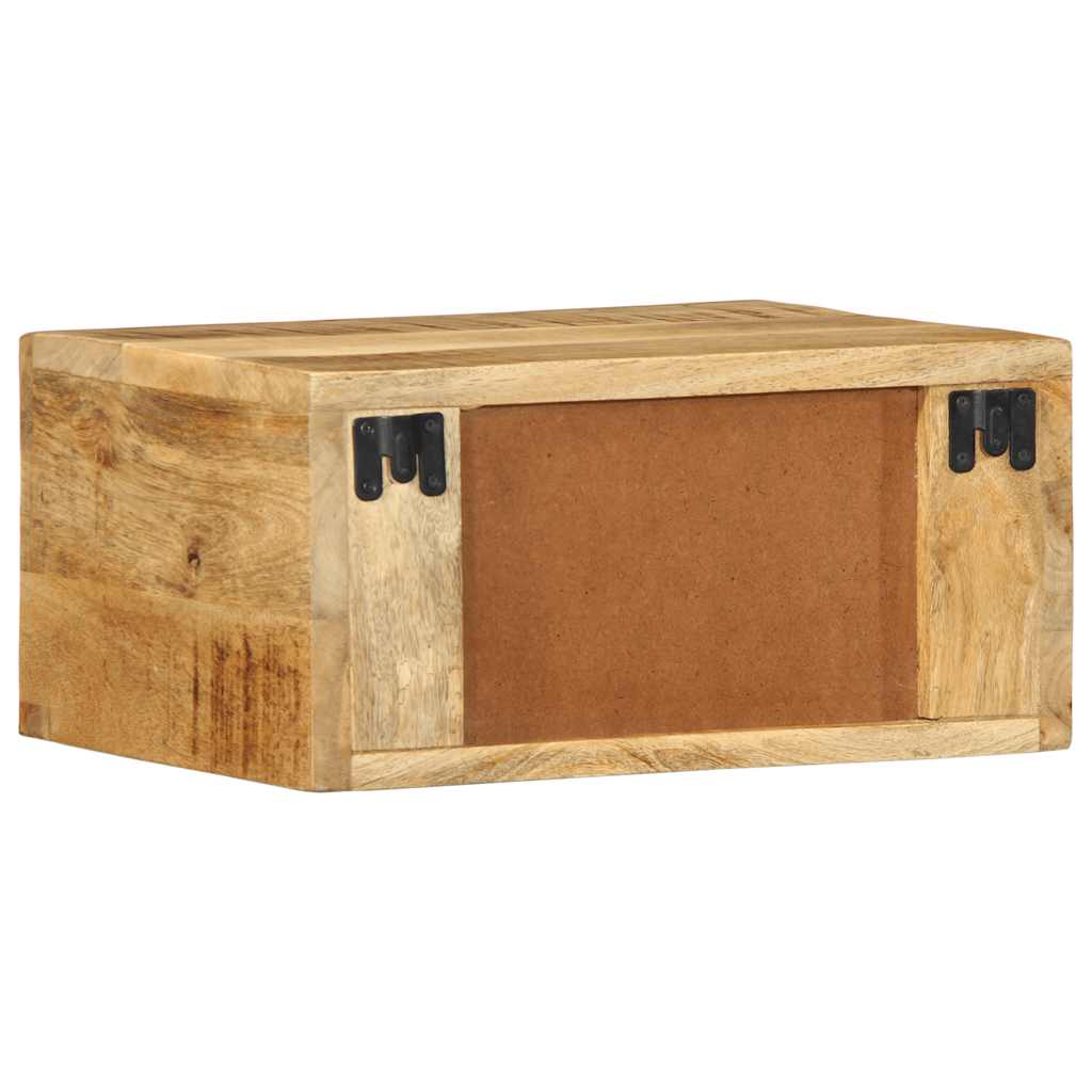 vidaXL Wall-mounted Bedside Cabinet Solid Rough Wood Mango