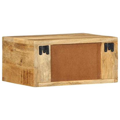 vidaXL Wall-mounted Bedside Cabinet Solid Rough Wood Mango