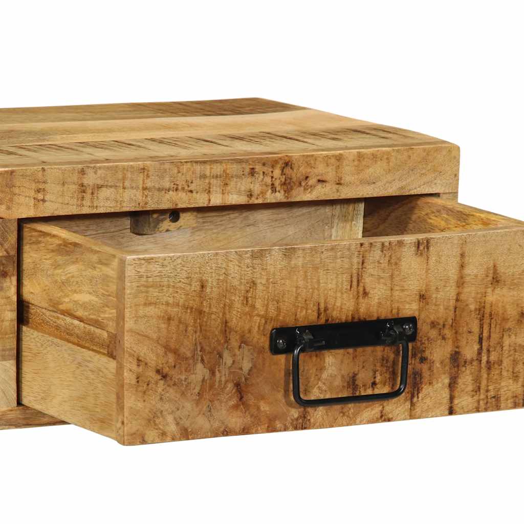 vidaXL Wall-mounted Bedside Cabinet Solid Rough Wood Mango