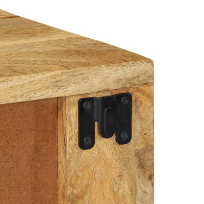 vidaXL Wall-mounted Bedside Cabinet Solid Rough Wood Mango