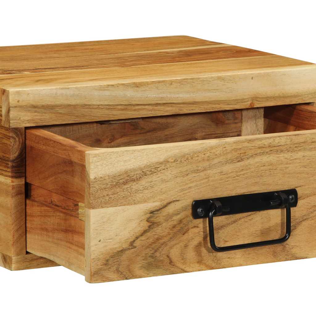 vidaXL Wall-mounted Bedside Cabinet Solid Wood Acacia