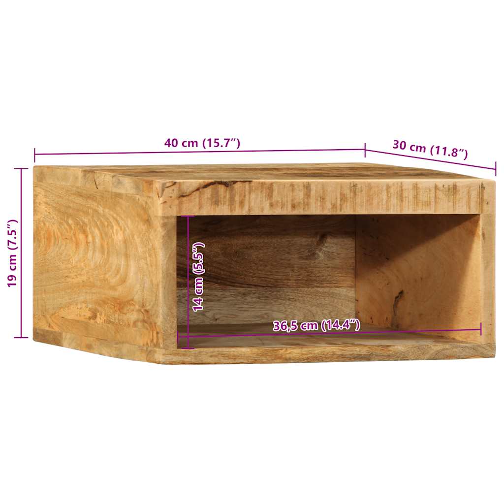 vidaXL 2 Piece Wall-mounted TV Cabinet Set Solid Rough Wood Mango