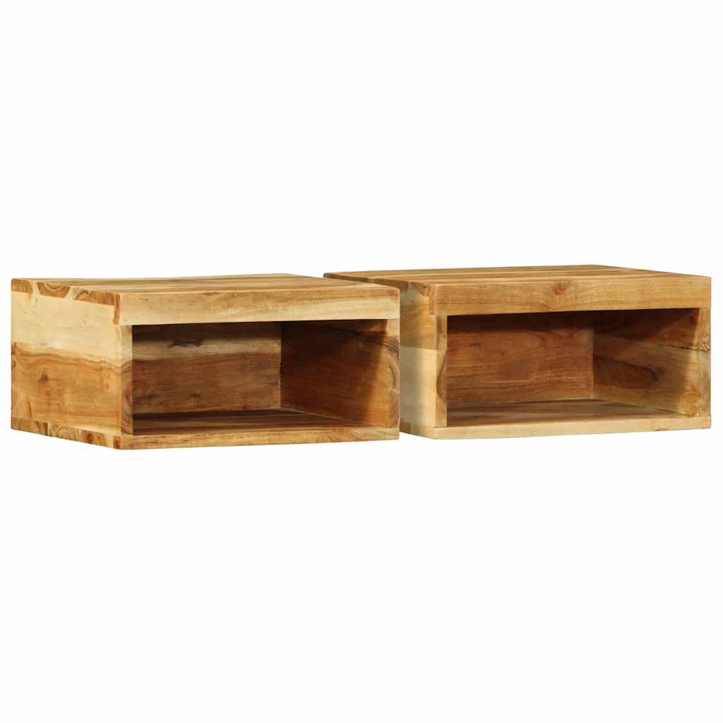 vidaXL 2 Piece Wall-mounted TV Cabinet Set Solid Wood Acacia