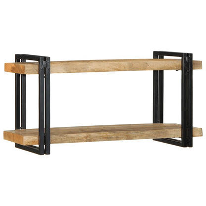 vidaXL Wall Shelf 90x33x45 cm Solid Rough Wood Mango