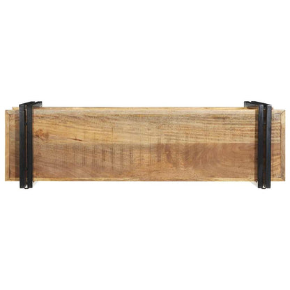 vidaXL Wall Shelf 110x33x45 cm Solid Rough Wood Mango