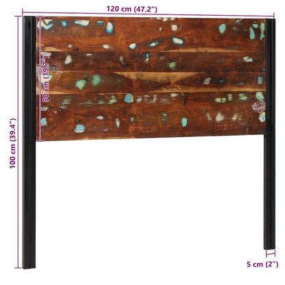 vidaXL Headboard 120 cm Solid Wood Reclaimed and Iron