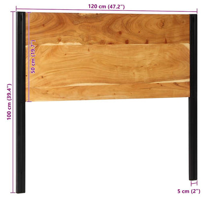 vidaXL Headboard 120 cm Solid Wood Acacia and Iron