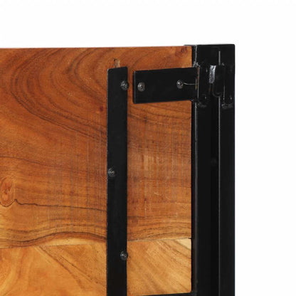 vidaXL Headboard 120 cm Solid Wood Acacia and Iron