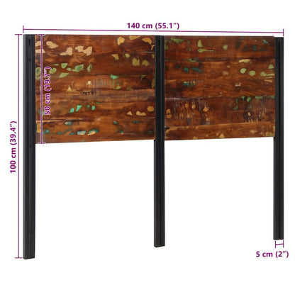 vidaXL Headboard 140 cm Solid Wood Reclaimed and Iron