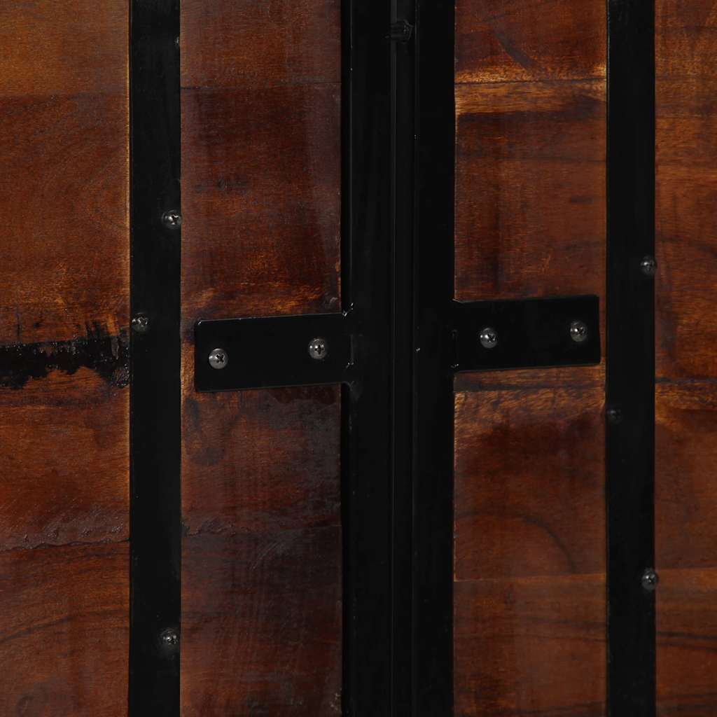 vidaXL Headboard 140 cm Solid Wood Reclaimed and Iron